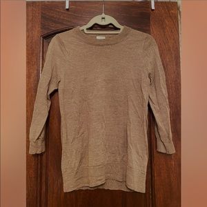 brown, light sweater (J. CREW)